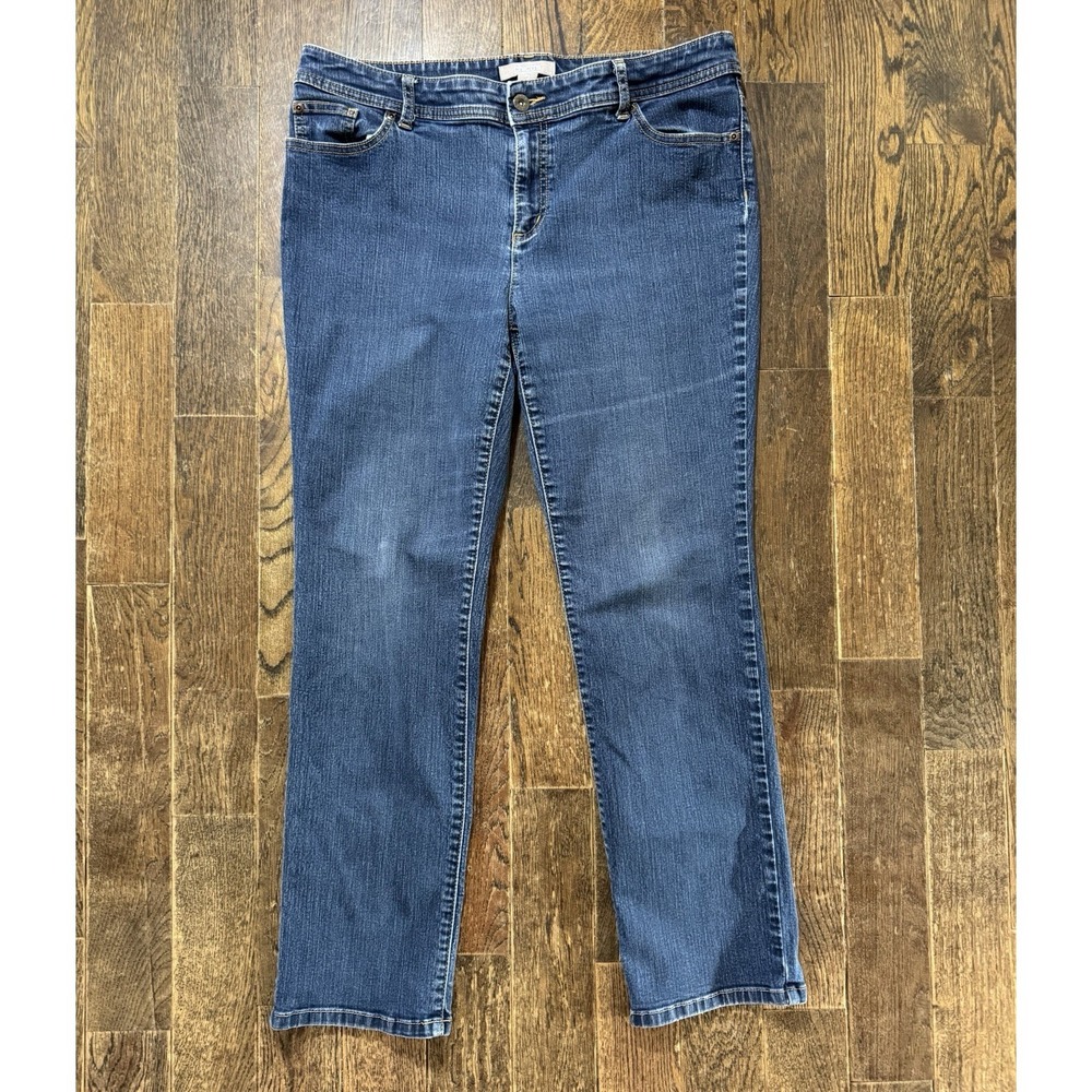 Chico's Jeans Women's Sz 2 Short (W34xL27) US L/12 Blue Mid Rise Straight
